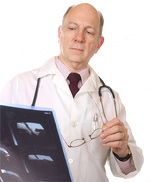 doctor examining xray exam